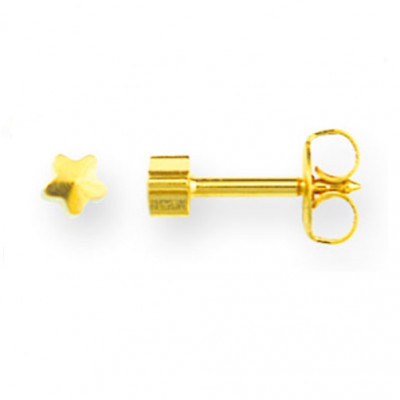Caflon Ear Piercing Earrings Studs  - Regular Yellow Gold Stud Star